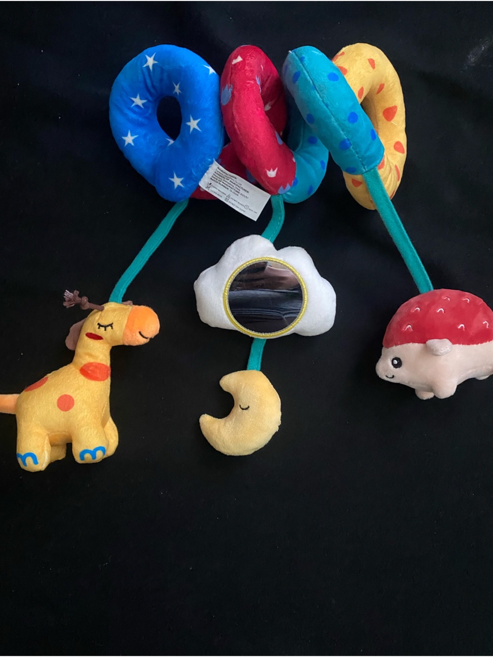 Plush Giraffe & Moon Activity Toy - Yellow - Baby Development